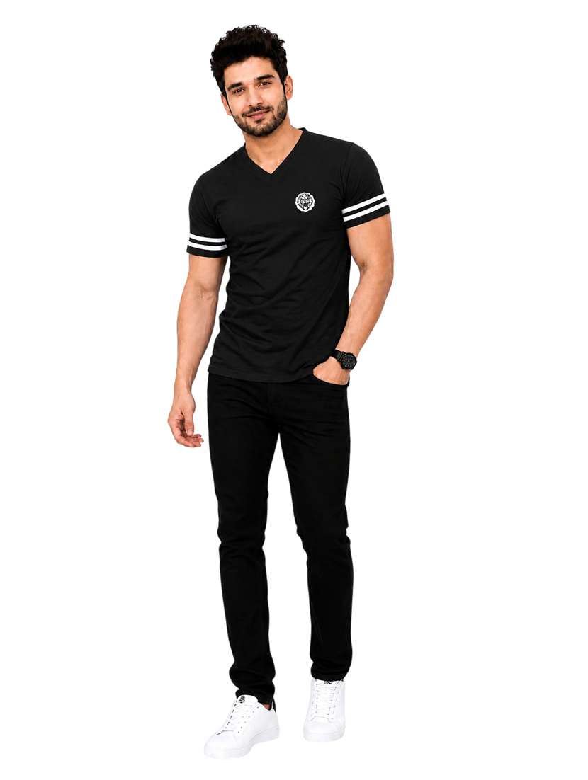 Men Striped Short Sleeve Slim Fit T-shirt - 22639396 -  Standard Image - 4