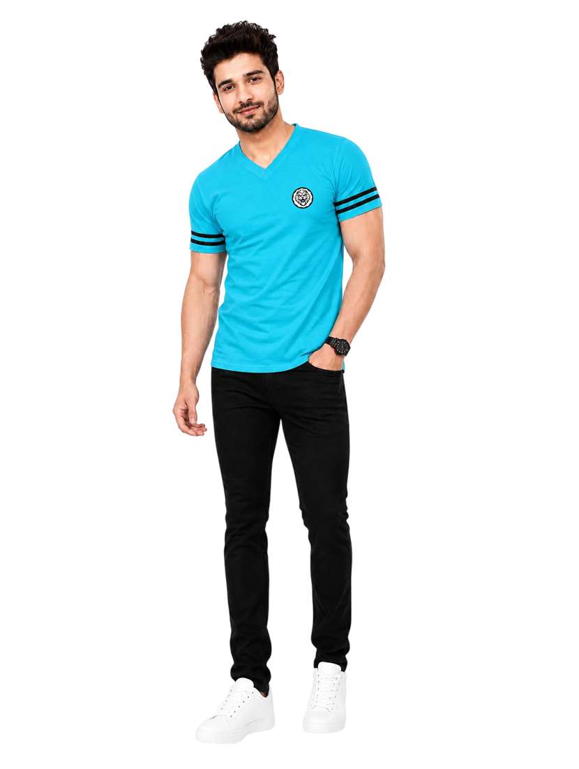 Men Striped Short Sleeve Slim Fit T-shirt - 22639397 -  Standard Image - 4