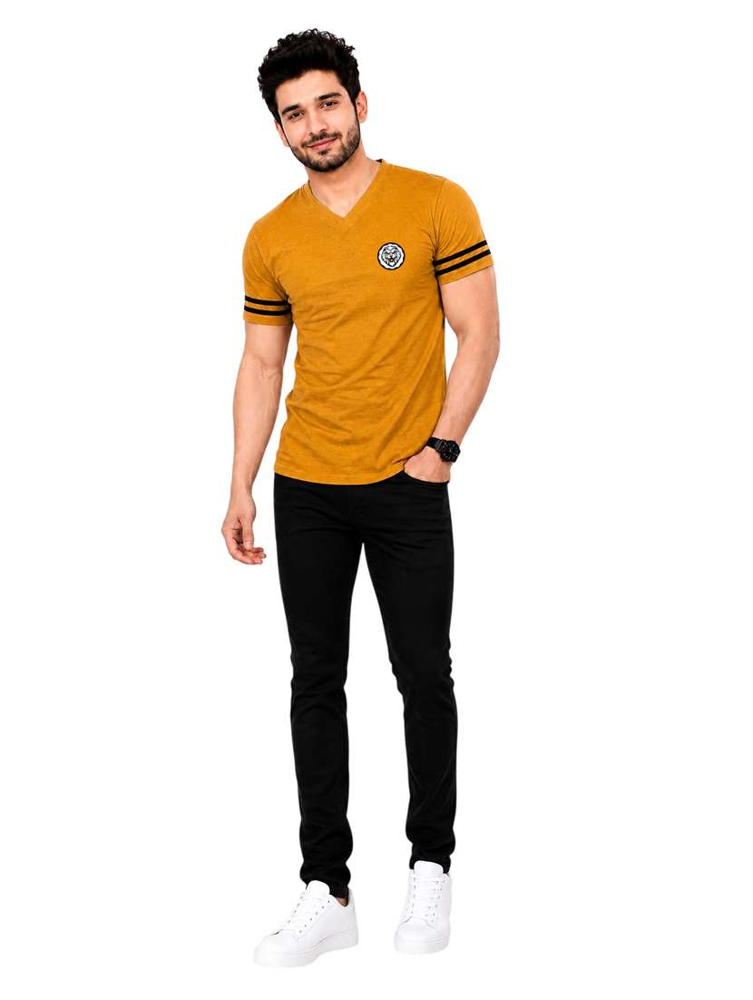 Men Striped Short Sleeve Slim Fit T-shirt - 22639399 -  Standard Image - 4