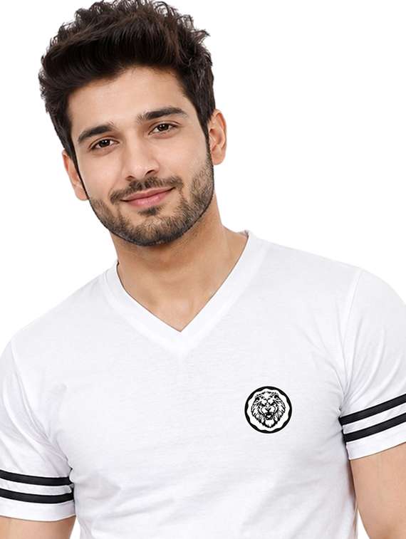 Men Striped Short Sleeve Slim Fit T-shirt - 22639400 -  Standard Image - 1