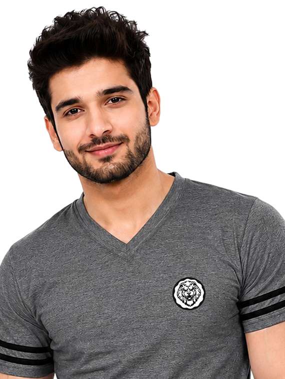 Men Striped Short Sleeve Slim Fit T-shirt - 22639402 -  Standard Image - 1