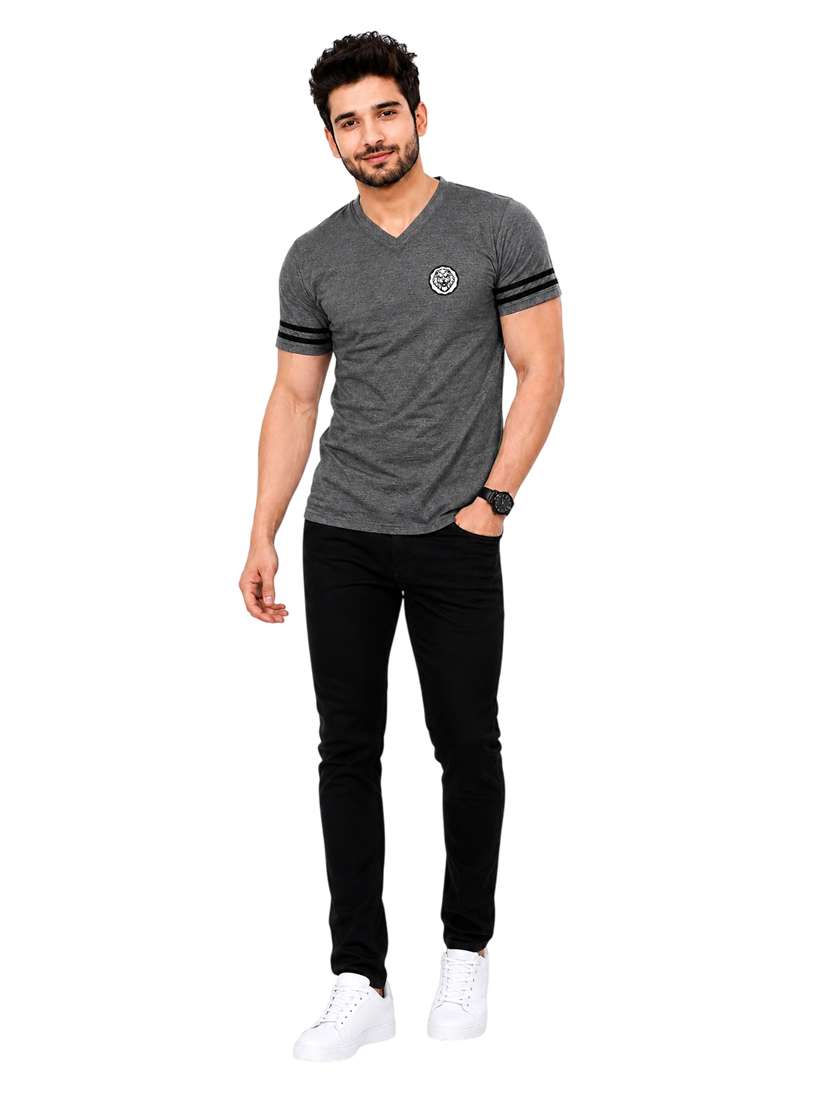 Men Striped Short Sleeve Slim Fit T-shirt - 22639402 -  Standard Image - 4