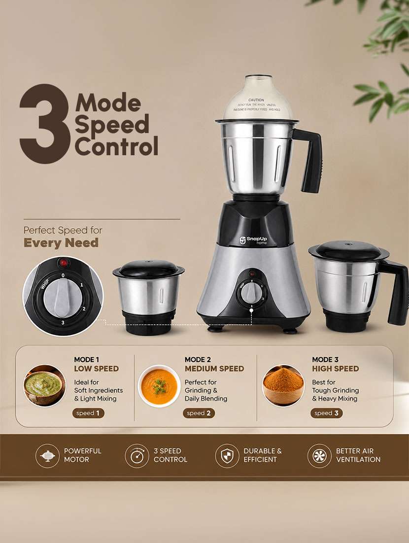 snapup home apex+ mixer grinder 750w 3 jar hybrid - 22639548 -  Standard Image - 11
