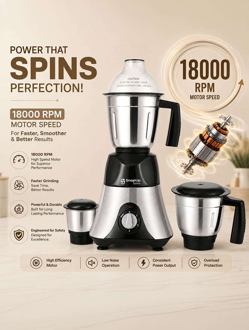 snapup home apex+ mixer grinder 750w 3 jar hybrid - 22639548 -  Standard Image - 4