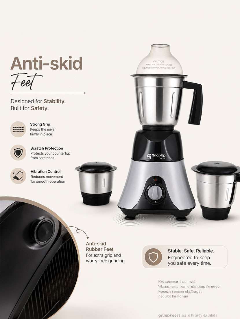 snapup home apex+ mixer grinder 750w 3 jar hybrid - 22639548 -  Standard Image - 6