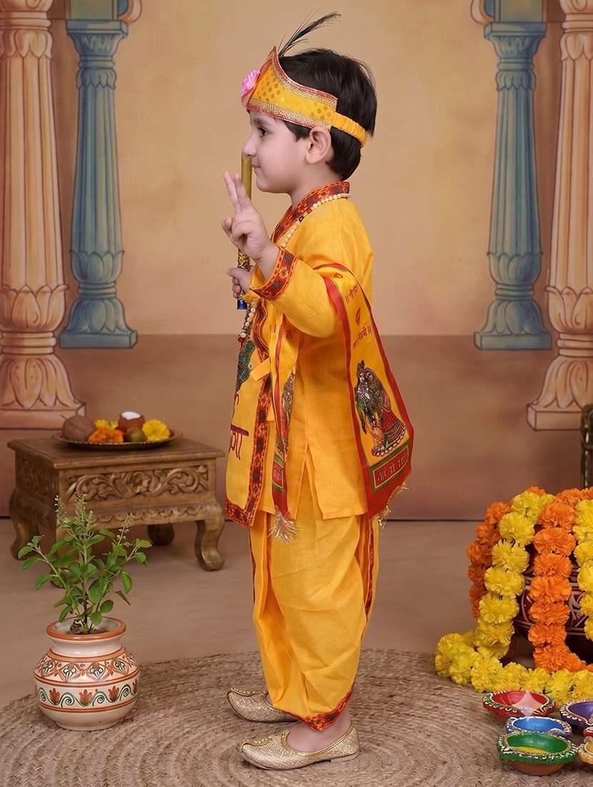 boys printed long sleeves krishna costume - 22639557 -  Standard Image - 1