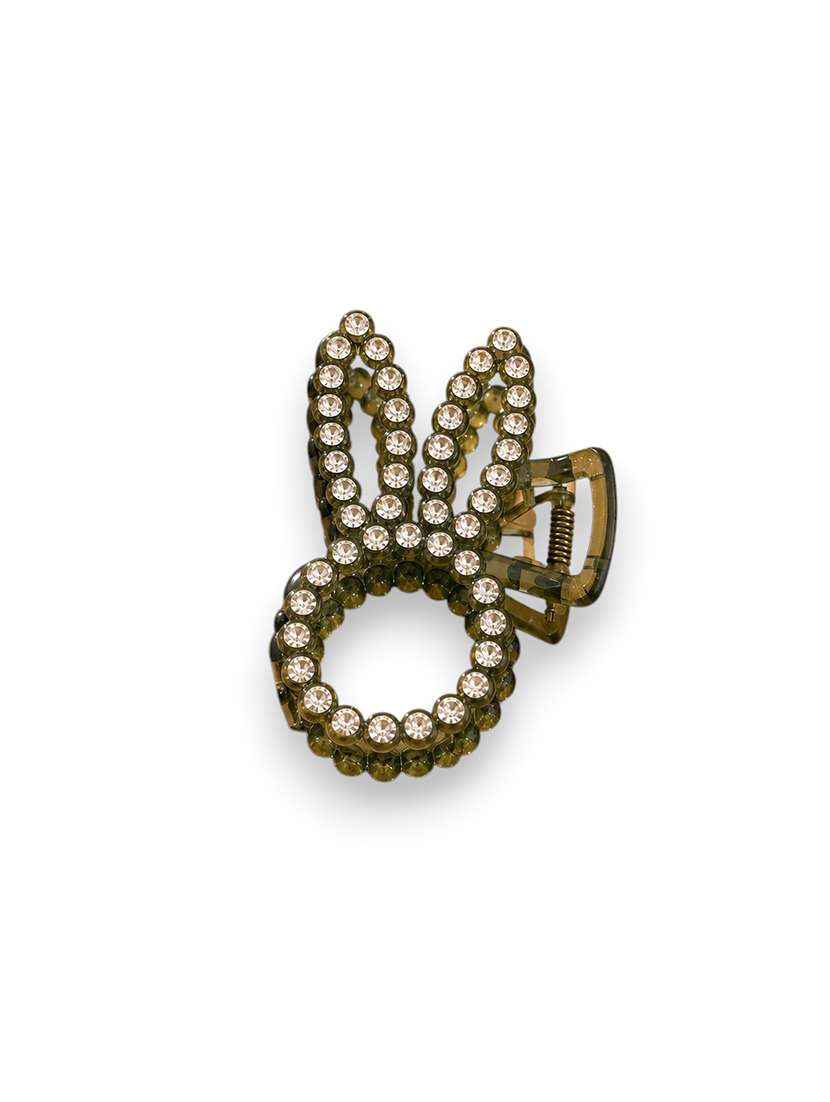 olive green rhinestone hair claw clip for women - 22639716 -  Standard Image - 1