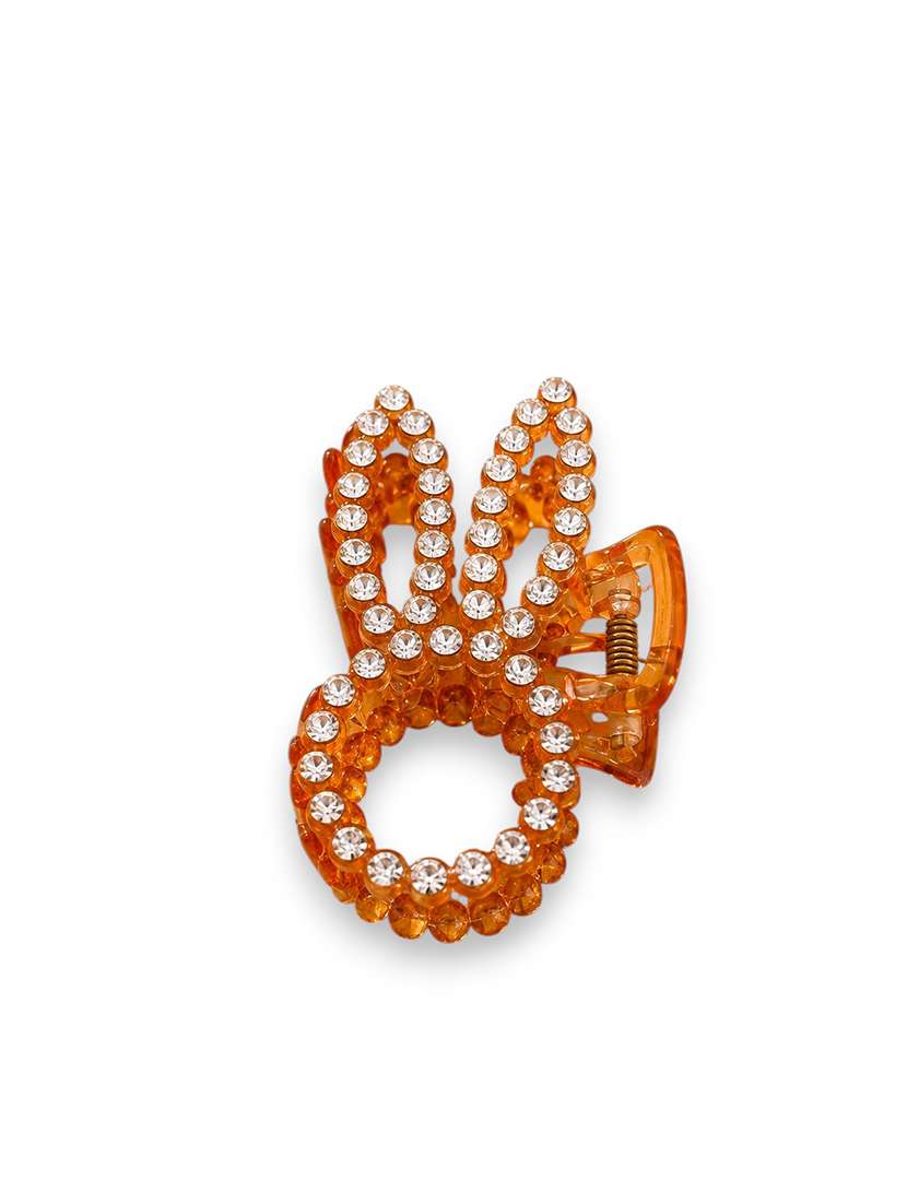 orange rhinestone hair claw clip for women - 22639717 -  Standard Image - 1