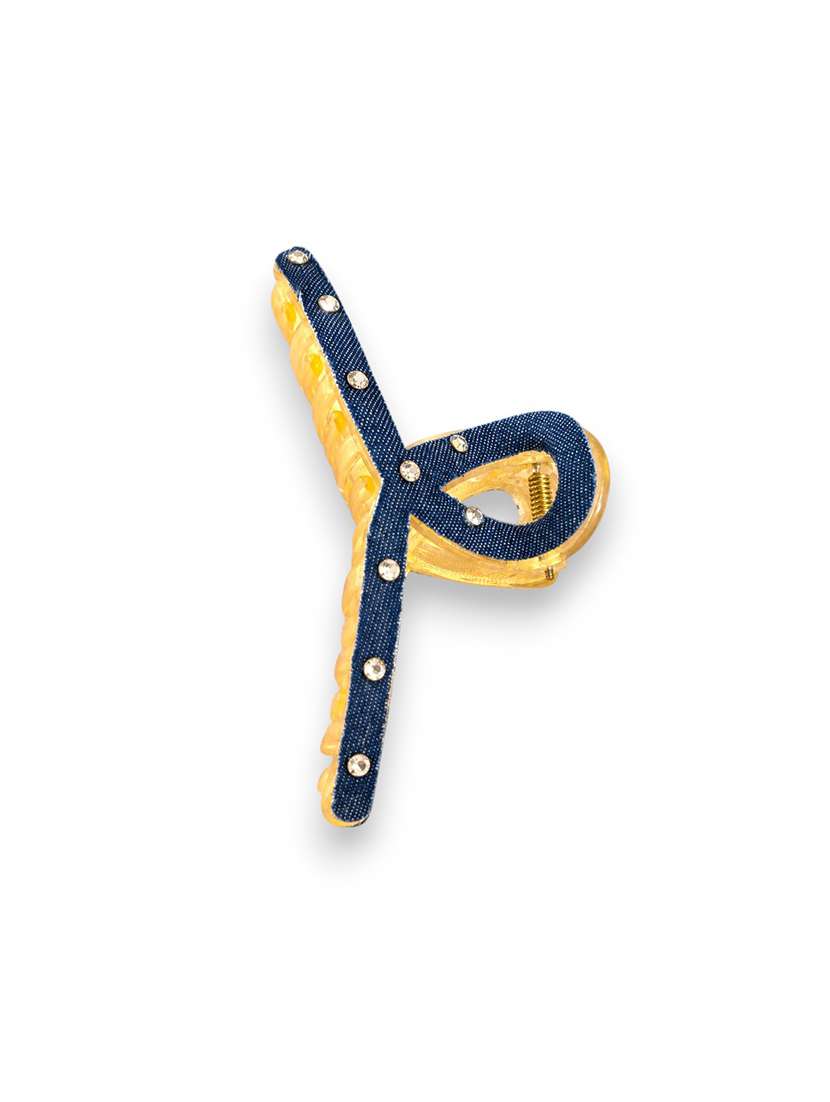 dark blue denim hair claw clip for women - 22639720 -  Standard Image - 1