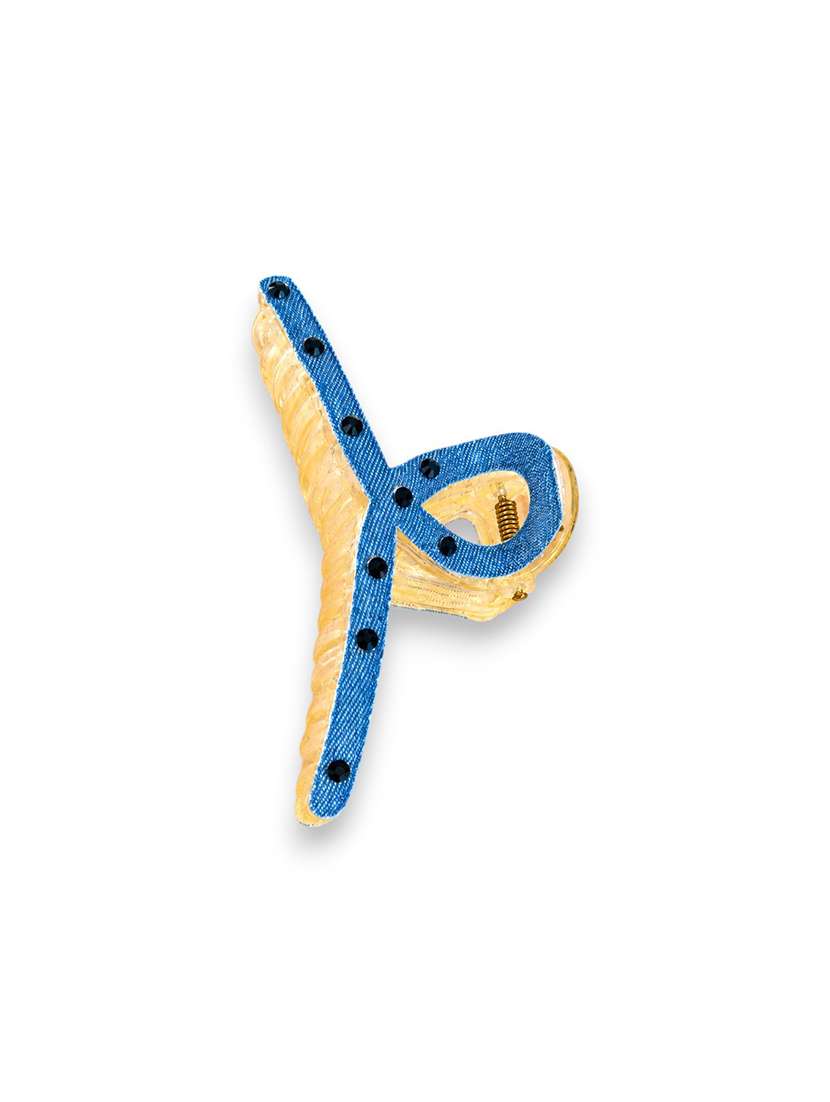 sky blue denim hair claw clip for women - 22639721 -  Standard Image - 1