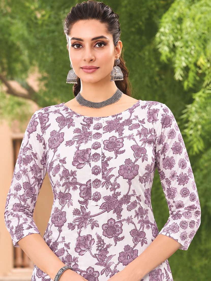 Women Printed Three Quarter Sleeve Kurta Pant With Dupatta Set - 22640324 -  Standard Image - 1