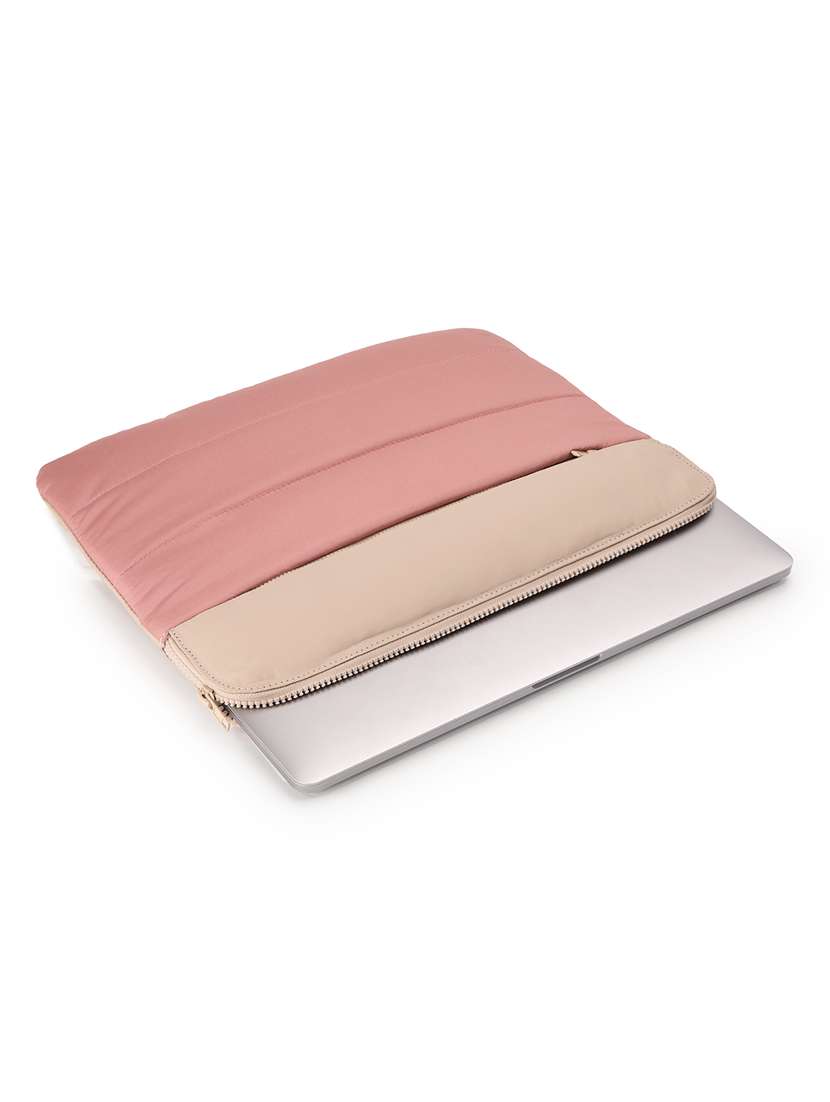 Pink Polyester Quilted Zip Laptop Sleeve - 22642550 -  Standard Image - 1