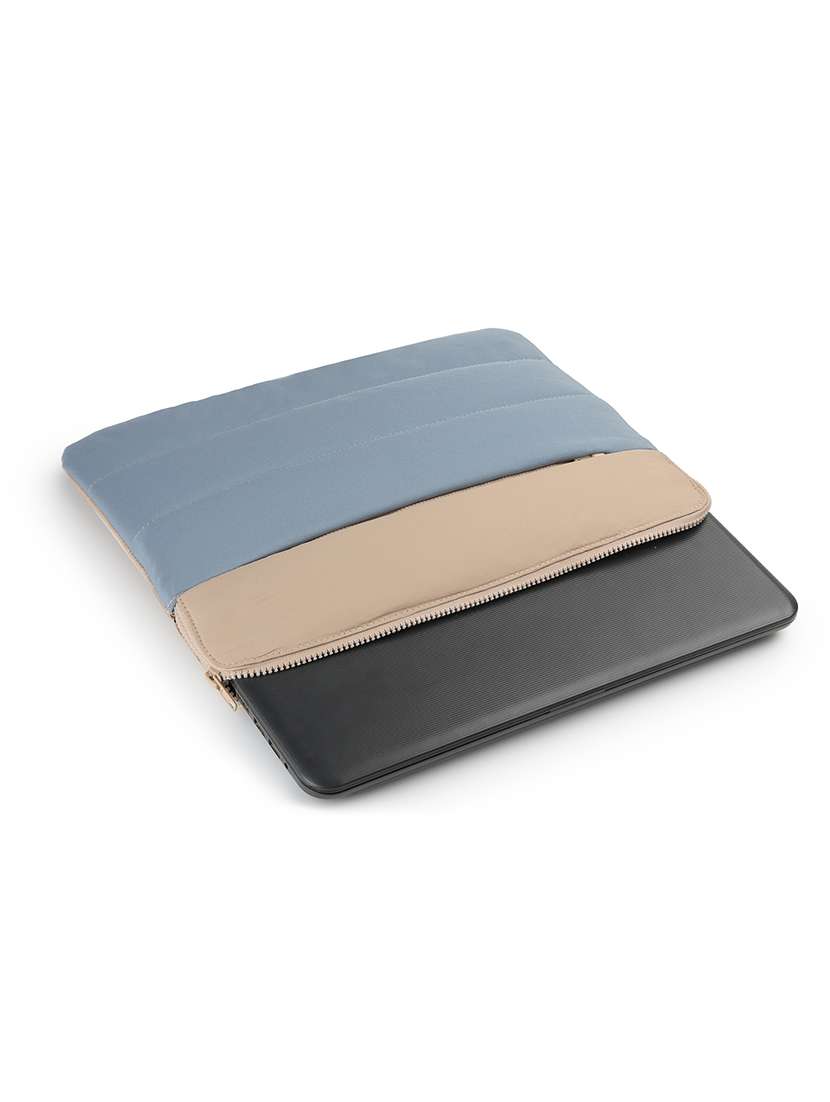 Blue Polyester Quilted Zip Laptop Sleeve - 22642552 -  Standard Image - 1
