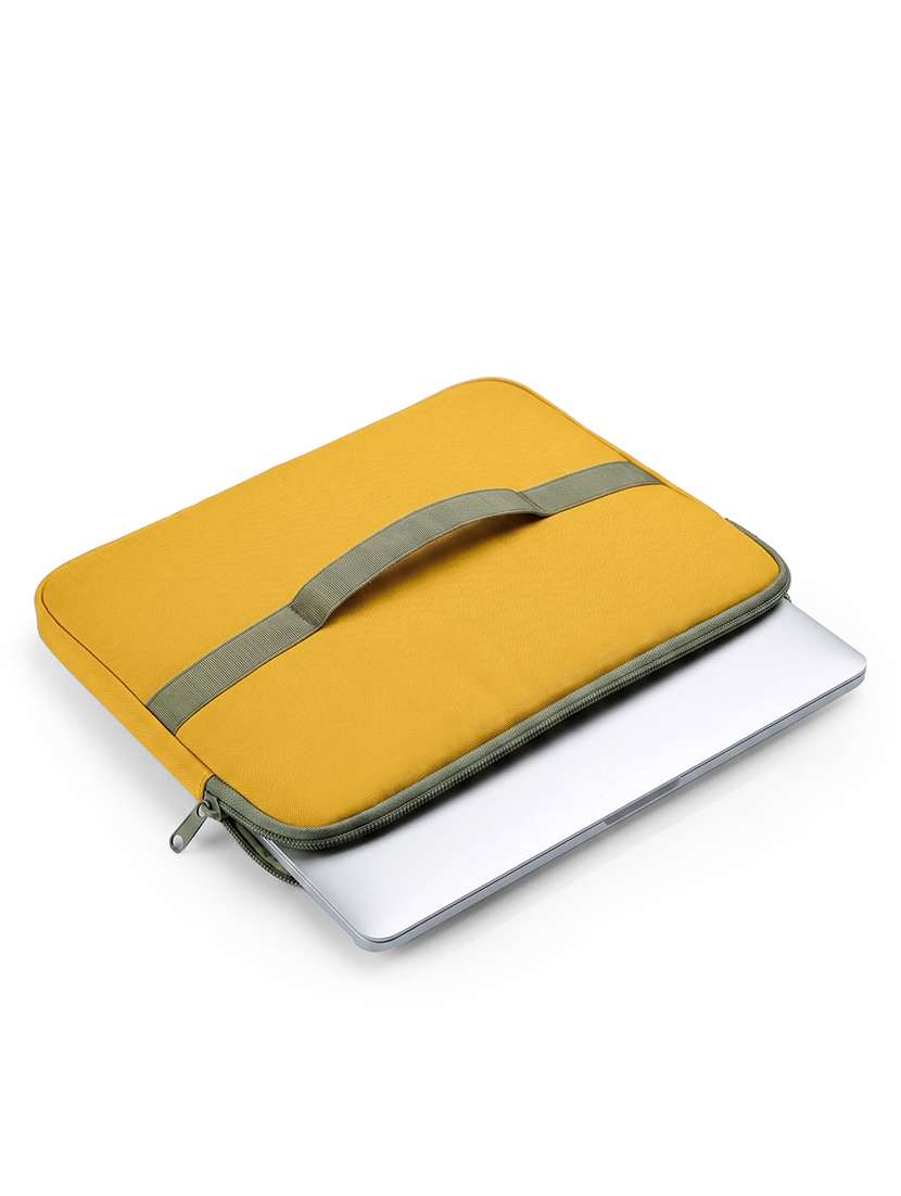 Yellow Polyester Quilted Zip Laptop Sleeve - 22642554 -  Standard Image - 1