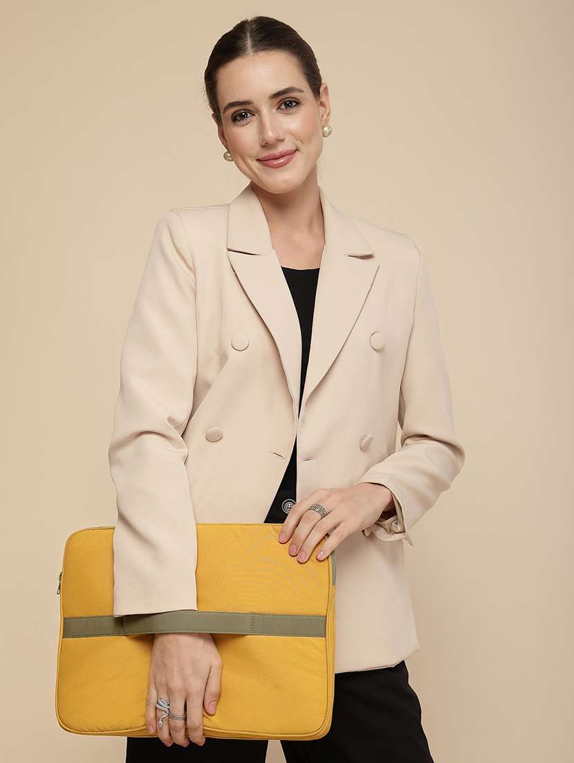 Yellow Polyester Quilted Zip Laptop Sleeve - 22642554 -  Standard Image - 6