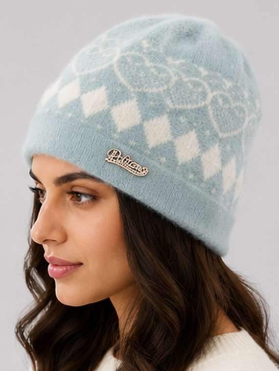 Women Self Design Winter Beanie Cap - 22642725 -  Standard Image - 1