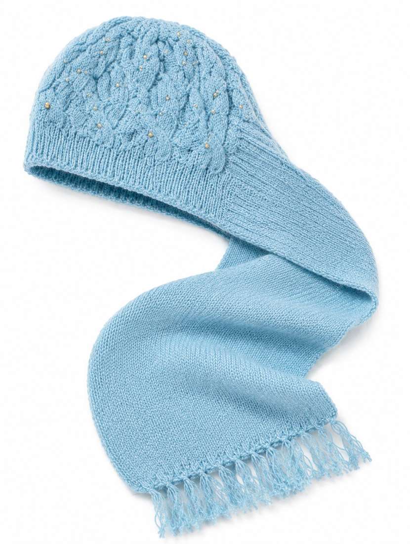 Women Self Design Cap With Attached Muffler - 22642728 -  Standard Image - 4