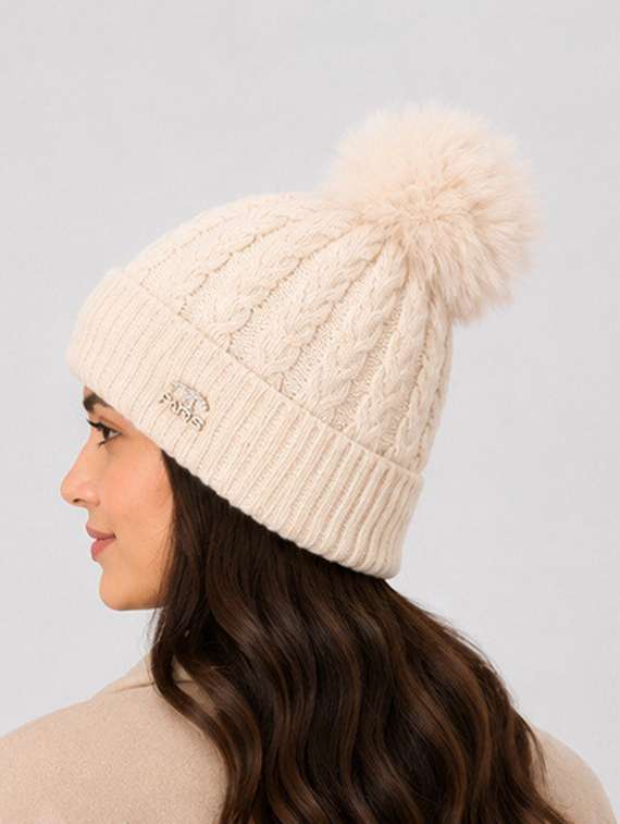 women self design woollen winter cap - 22642755 -  Standard Image - 1