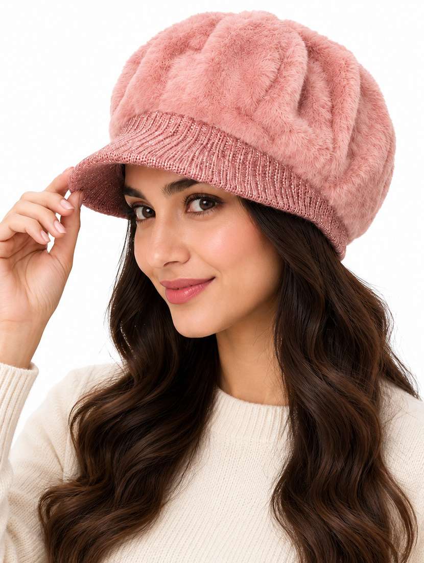 Women Fur Winter Cap With Embellishment - 22642769 -  Standard Image - 1