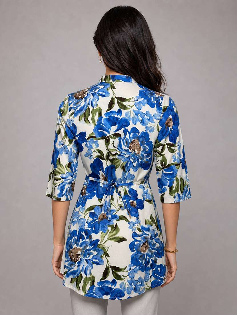 Women Floral Printed Three Quarter Sleeves Regular Shirt - 22657870 -  Standard Image - 4