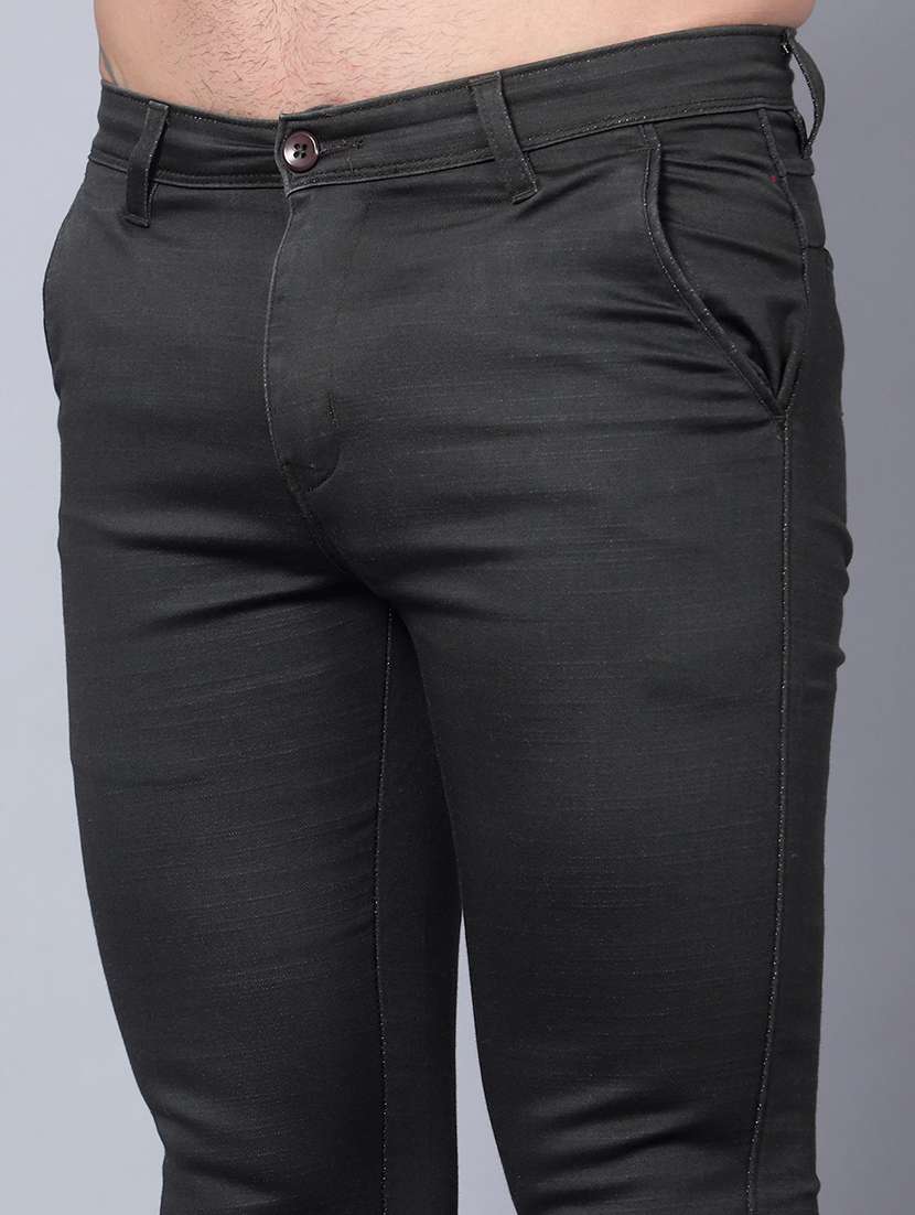 men solid mid rise chinos casual trouser - 22658212 -  Standard Image - 1