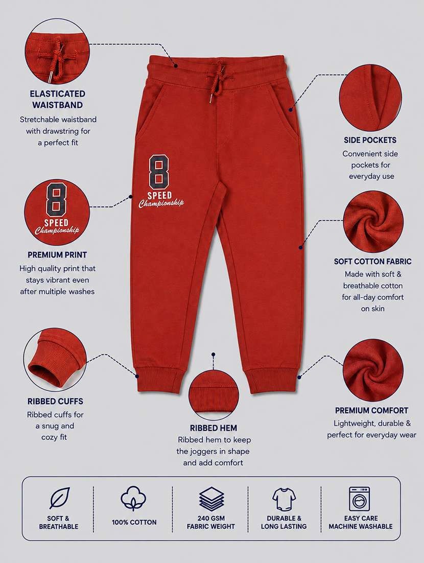 boys printed mid rise regular fit jogger - 22658233 -  Standard Image - 4