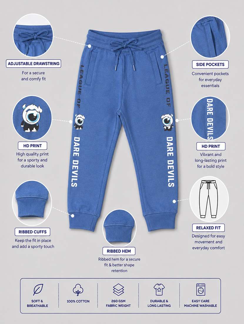 boys printed mid rise regular fit jogger - 22658236 -  Standard Image - 4