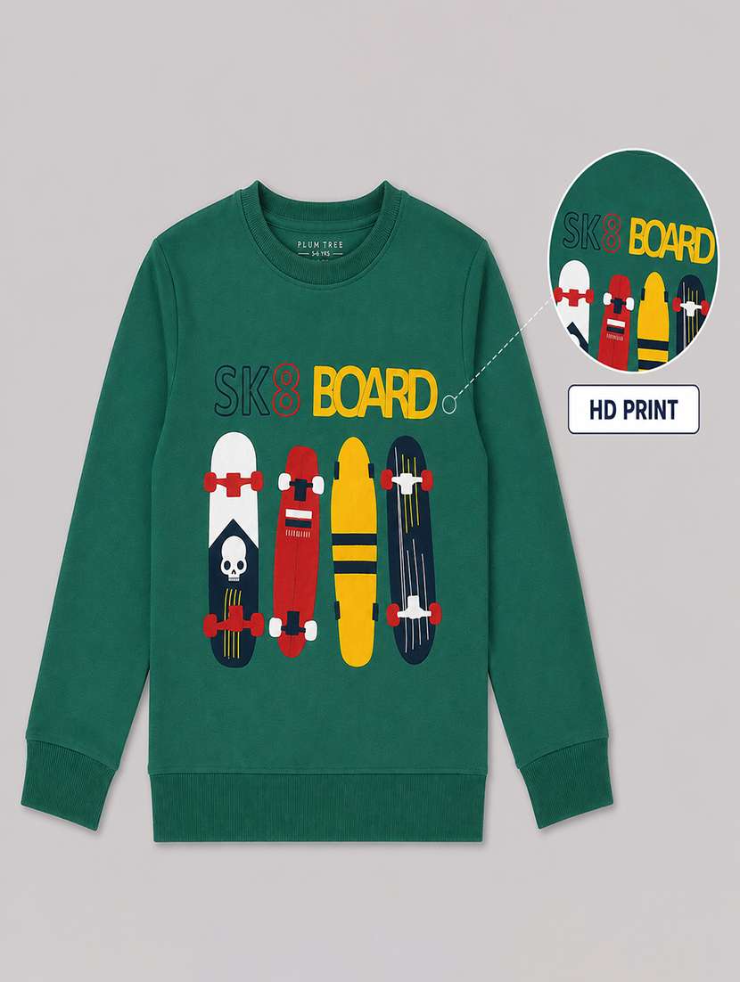 Boys Printed Long Sleeves Regular Fit Sweatshirt - 22658240 -  Standard Image - 1
