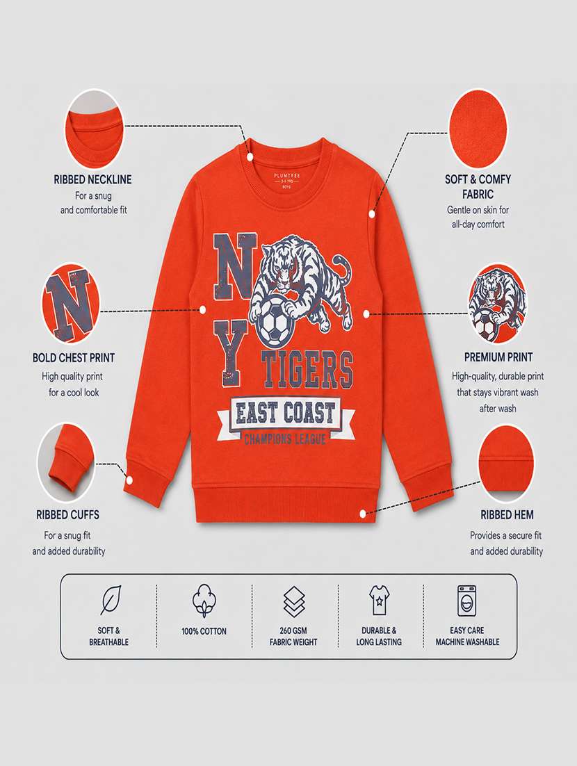 Boys Printed Long Sleeves Regular Fit Sweatshirt - 22658247 -  Standard Image - 4