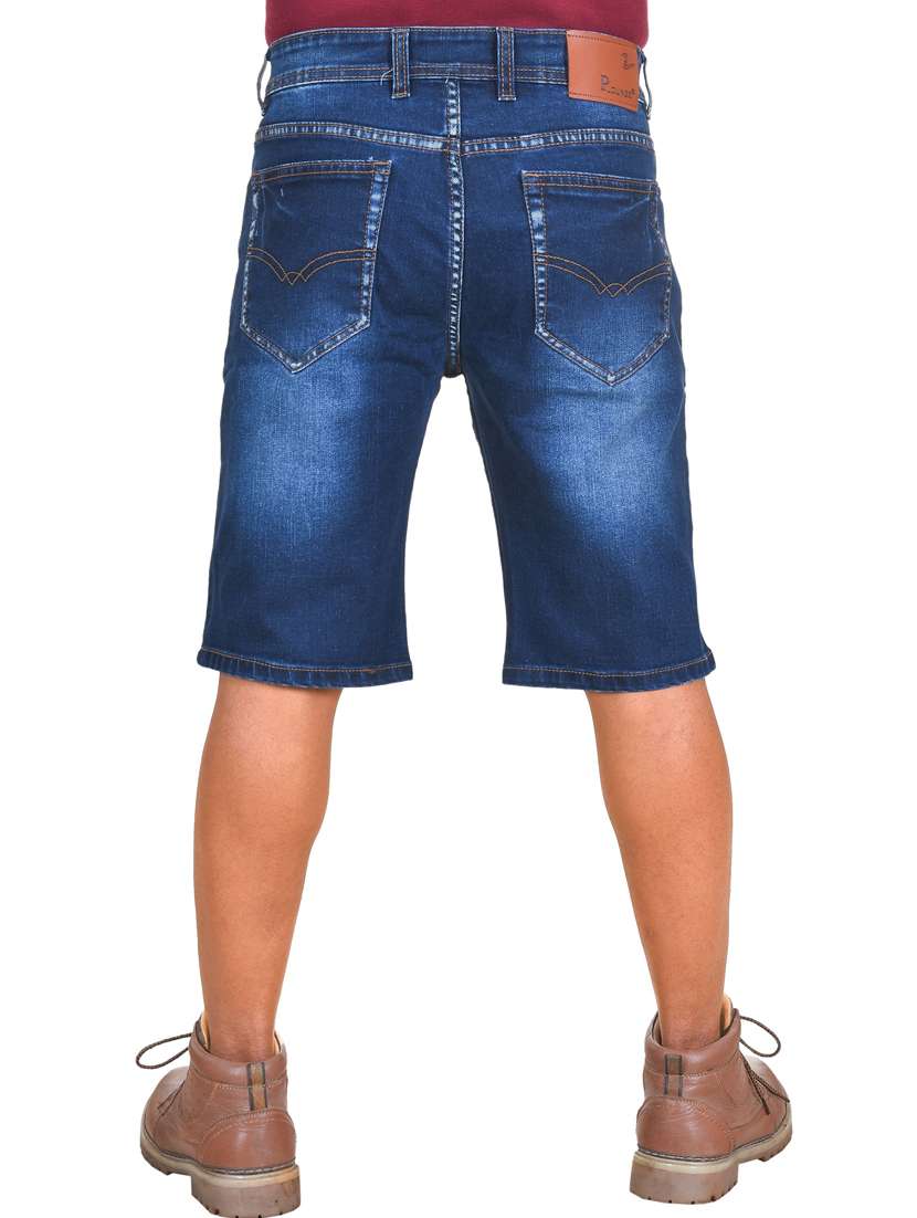 men washed mid rise slim fit denim shorts - 22658322 -  Standard Image - 4