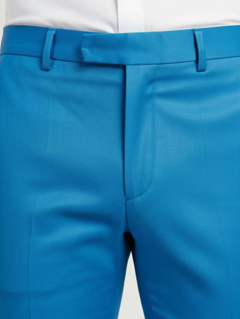 men solid mid rise flat formal trouser - 22658398 -  Standard Image - 1