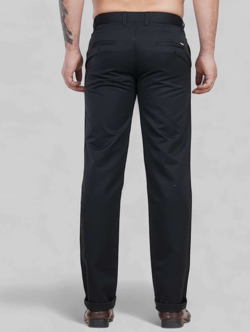 men solid mid rise flat formal trouser - 22658404 -  Standard Image - 4