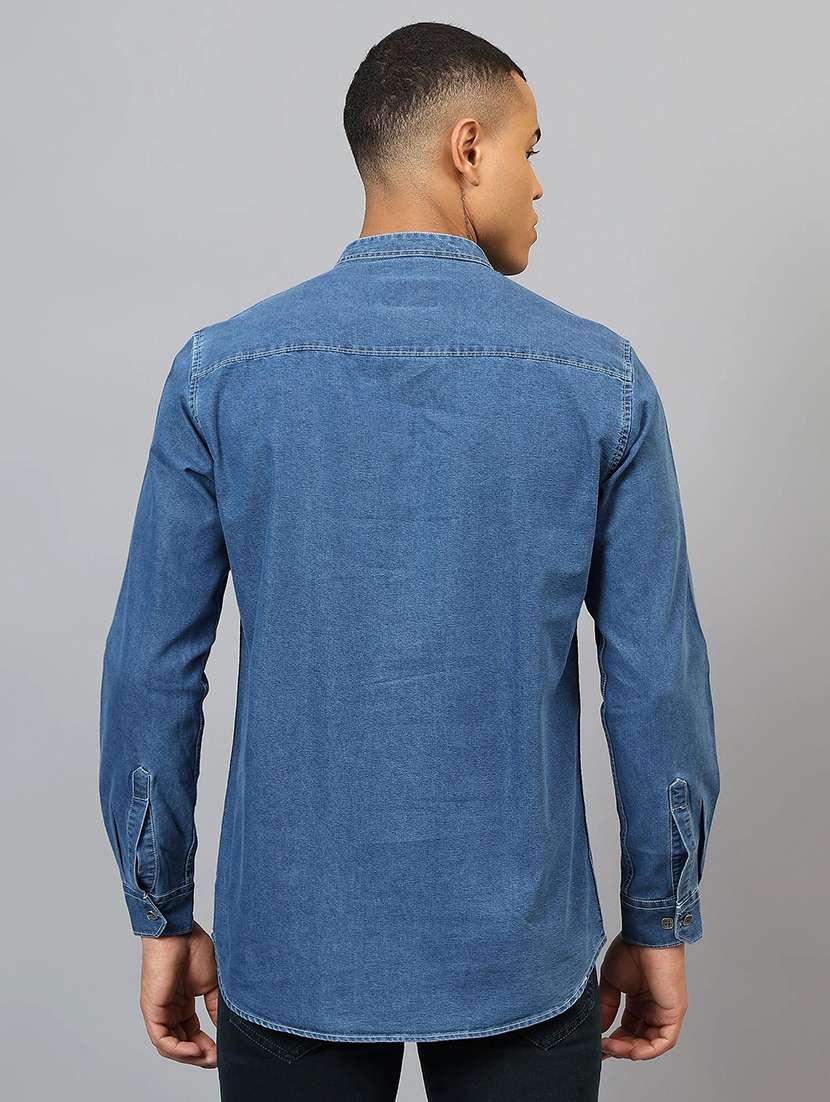 men solid mandarin neck short kurta - 22658439 -  Standard Image - 4