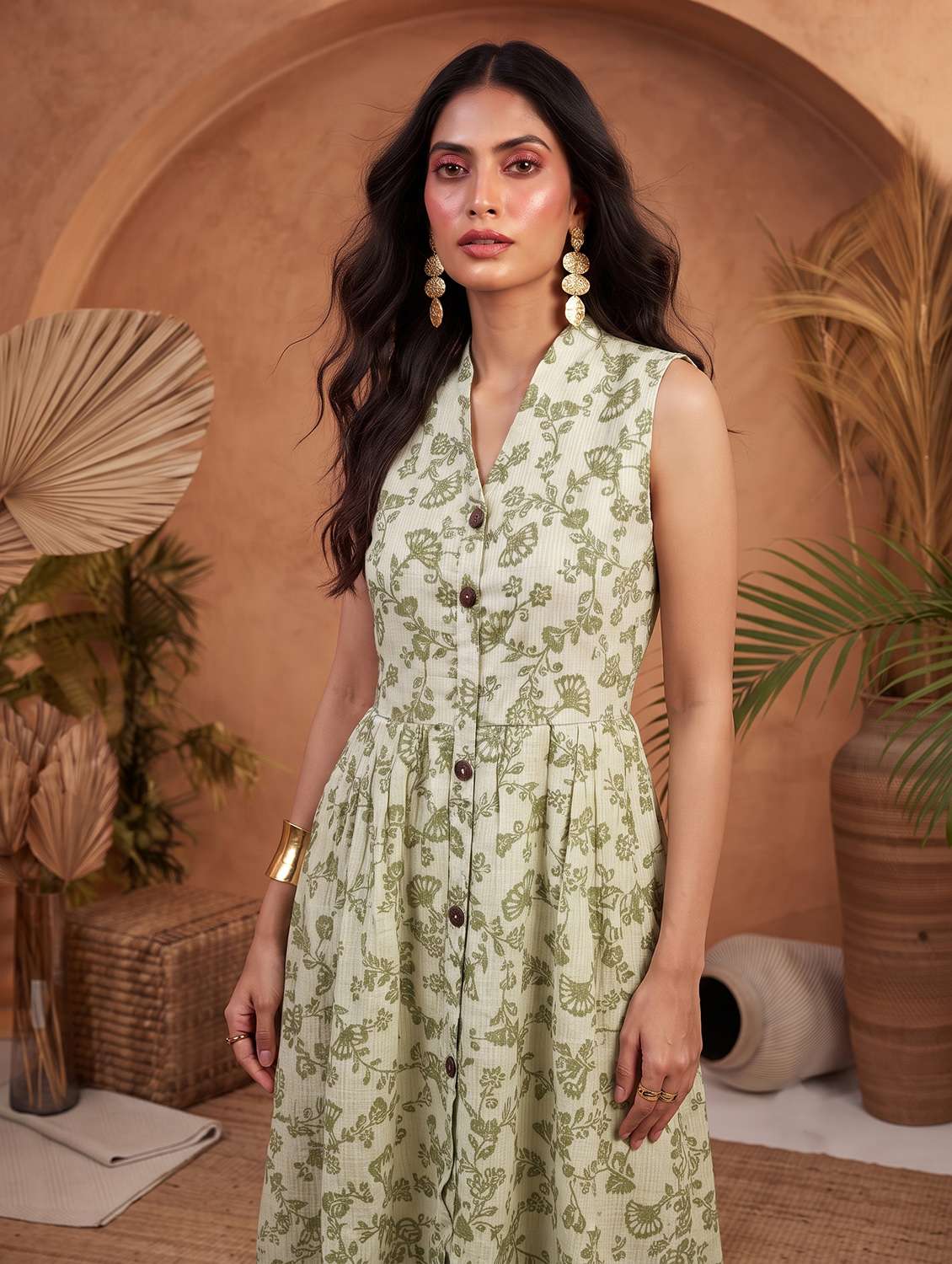 Women Printed Sleeveless A-line Dress - 22658449 -  Standard Image - 4
