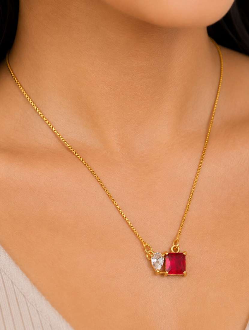 square crystal locket necklace with heart stone accent - 22658466 -  Standard Image - 1