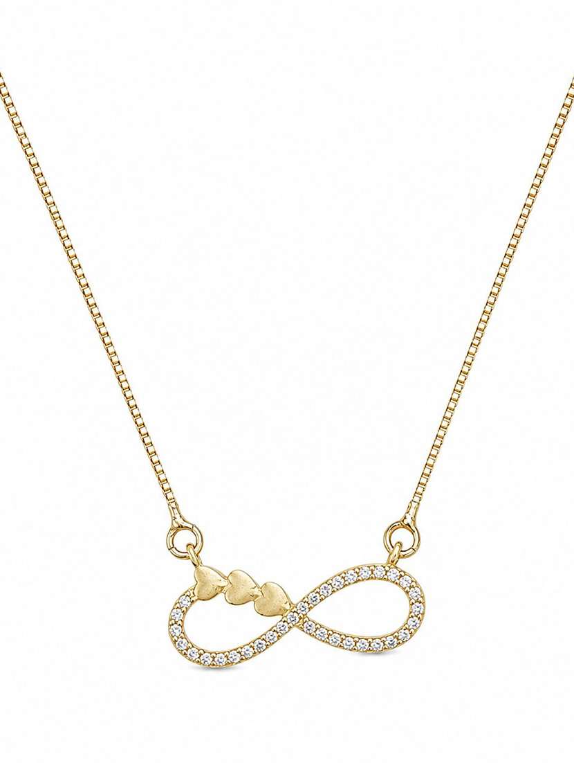 Elegant Infinity Cz Pendant Necklace With Heart Link Detail - 22658486 -  Standard Image - 1