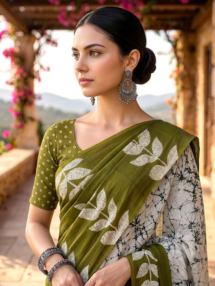 Women Printed Casual Wear Saree With Blouse - 22658692 -  Standard Image - 1
