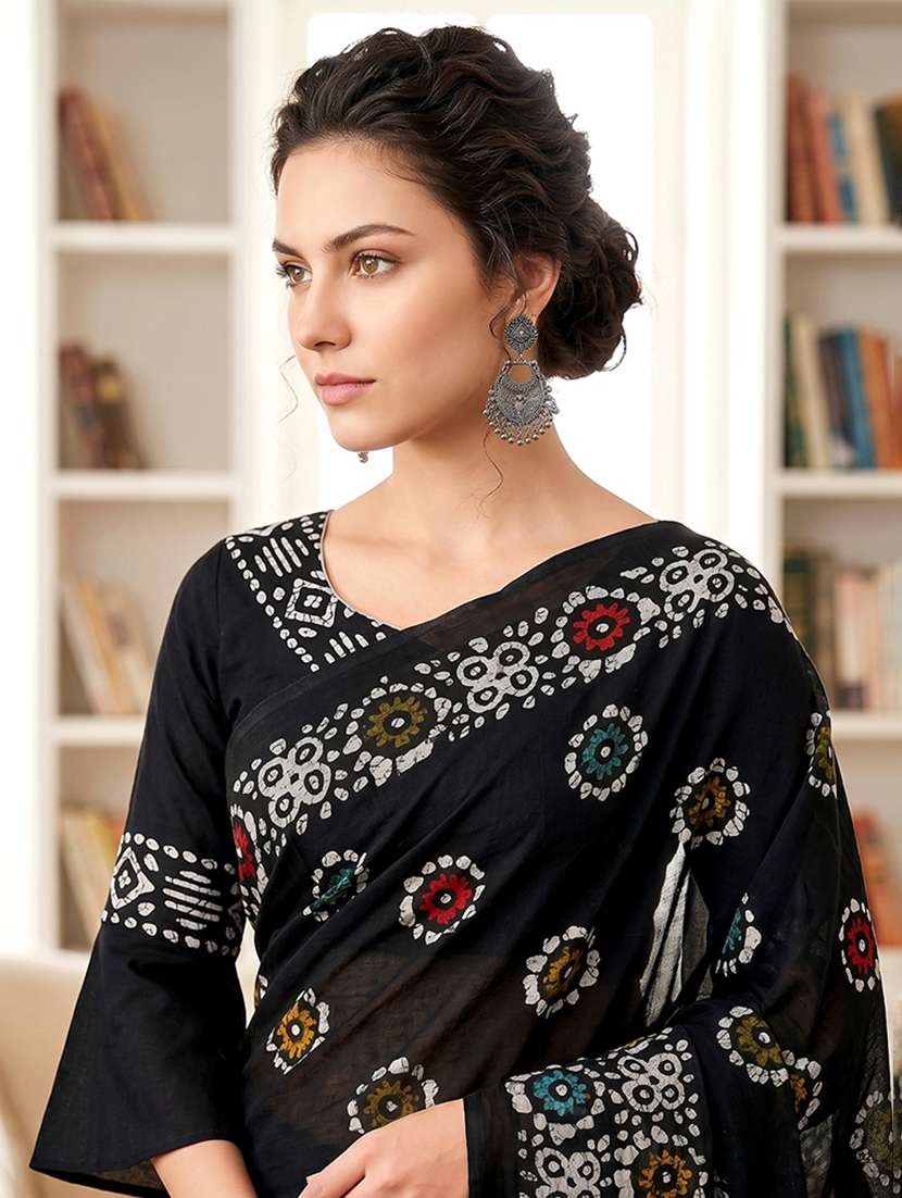 Women Printed Casual Wear Saree With Blouse - 22658694 -  Standard Image - 1