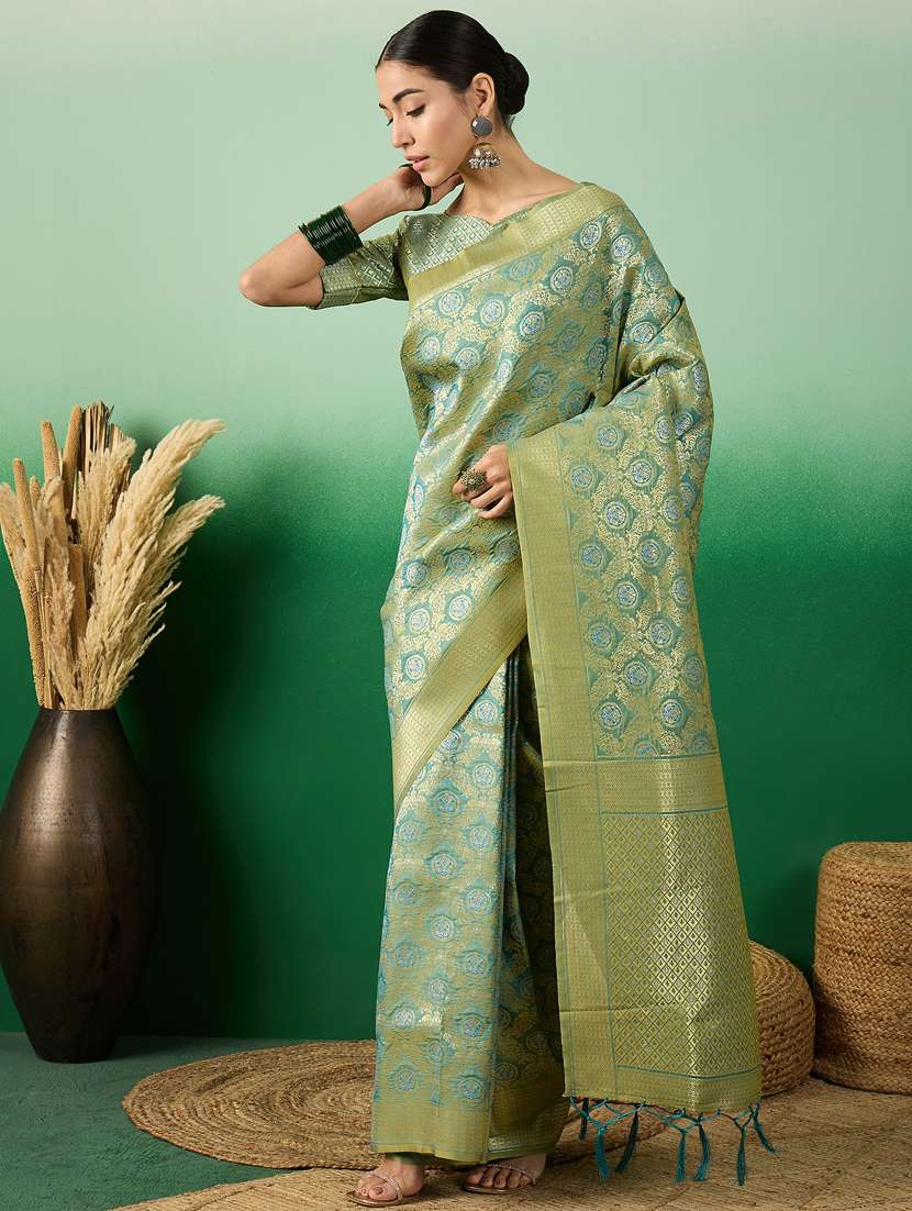 Women Self Design Banarasi Saree With Blouse - 22660316 -  Standard Image - 1