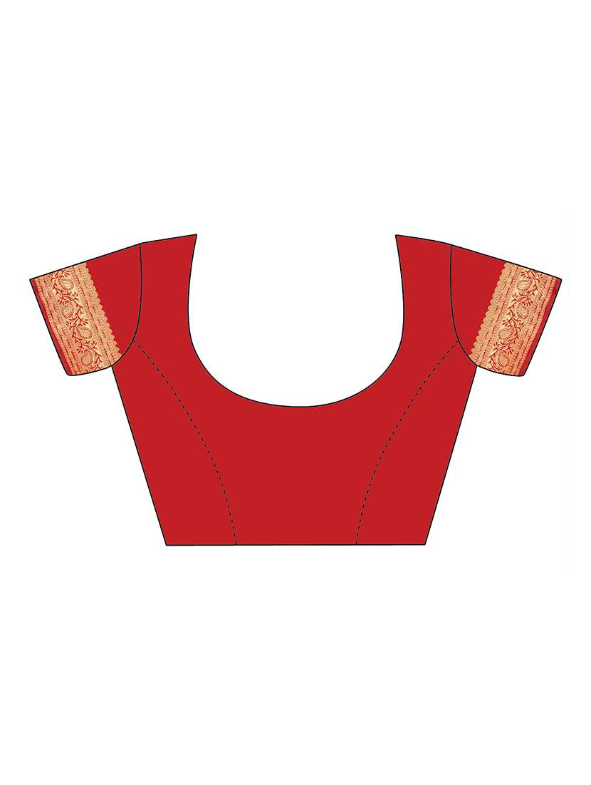 Women Self Design Banarasi Saree With Blouse - 22660322 -  Standard Image - 4