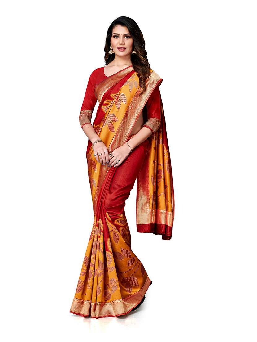 Women Self Design Banarasi Saree With Blouse - 22660357 -  Standard Image - 4
