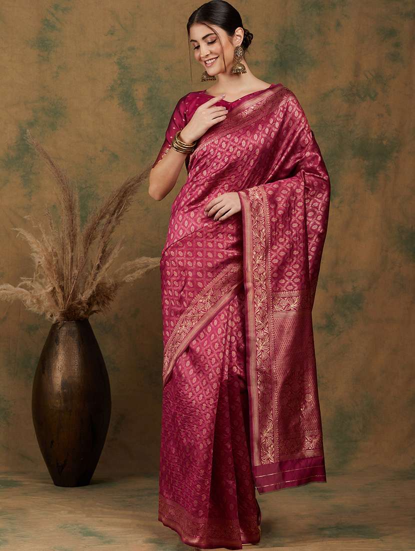 Women Self Design Banarasi Saree With Blouse - 22660448 -  Standard Image - 1