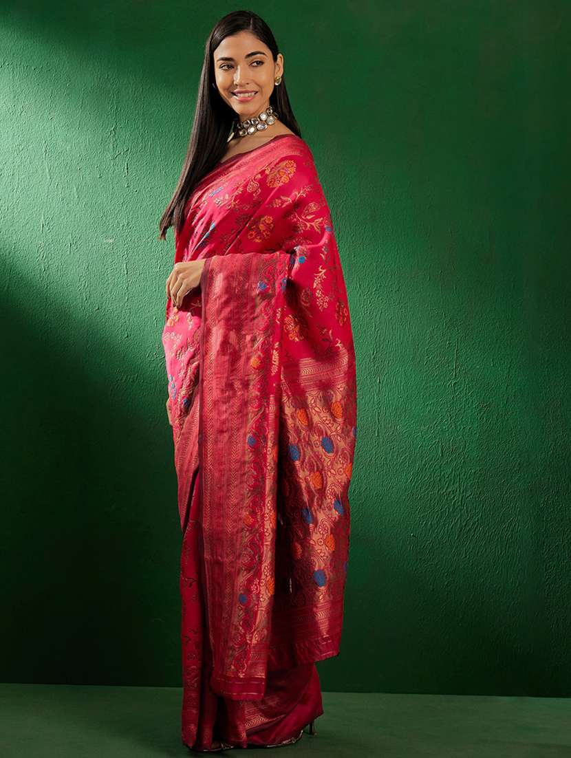 Women Self Design Banarasi Saree With Blouse - 22660480 -  Standard Image - 1