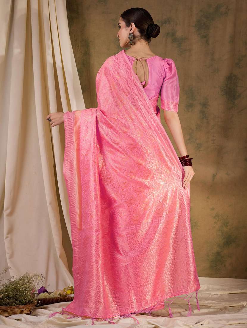 Women Self Design Banarasi Saree With Blouse - 22660516 -  Standard Image - 1
