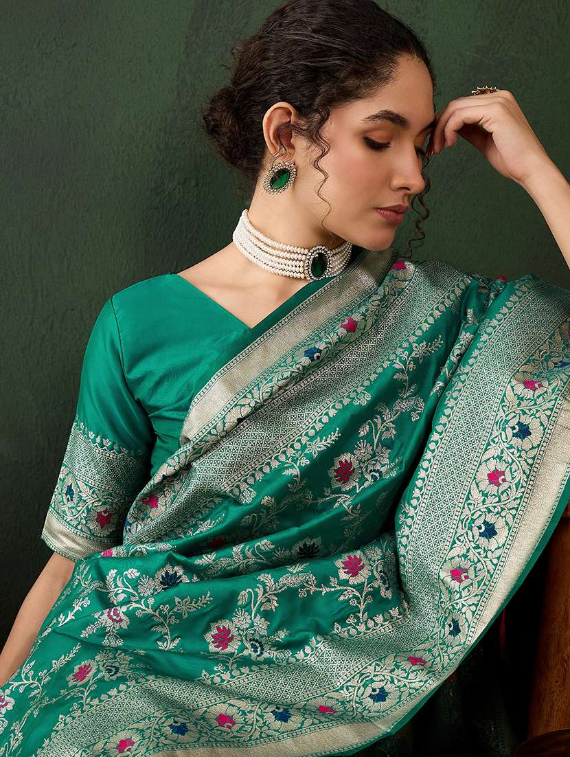 Women Self Design Banarasi Saree With Blouse - 22660556 -  Standard Image - 1