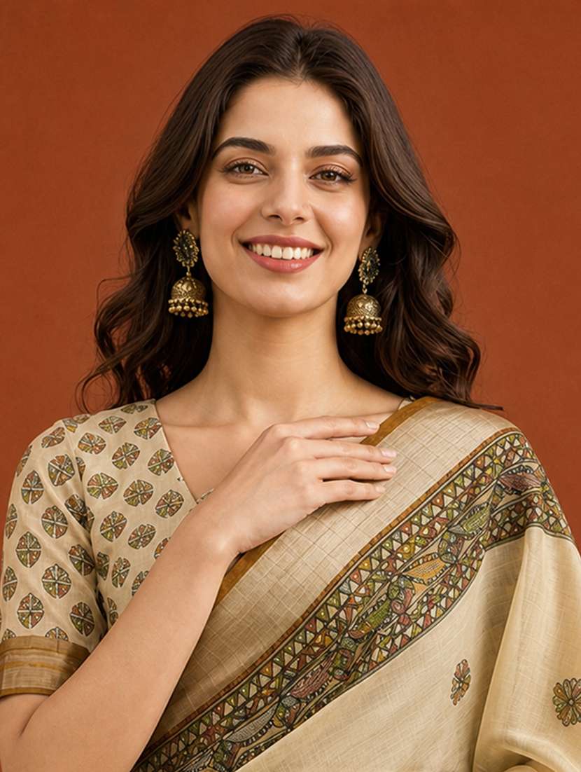 Women Printed Casual Wear Saree With Blouse - 22660886 -  Standard Image - 1