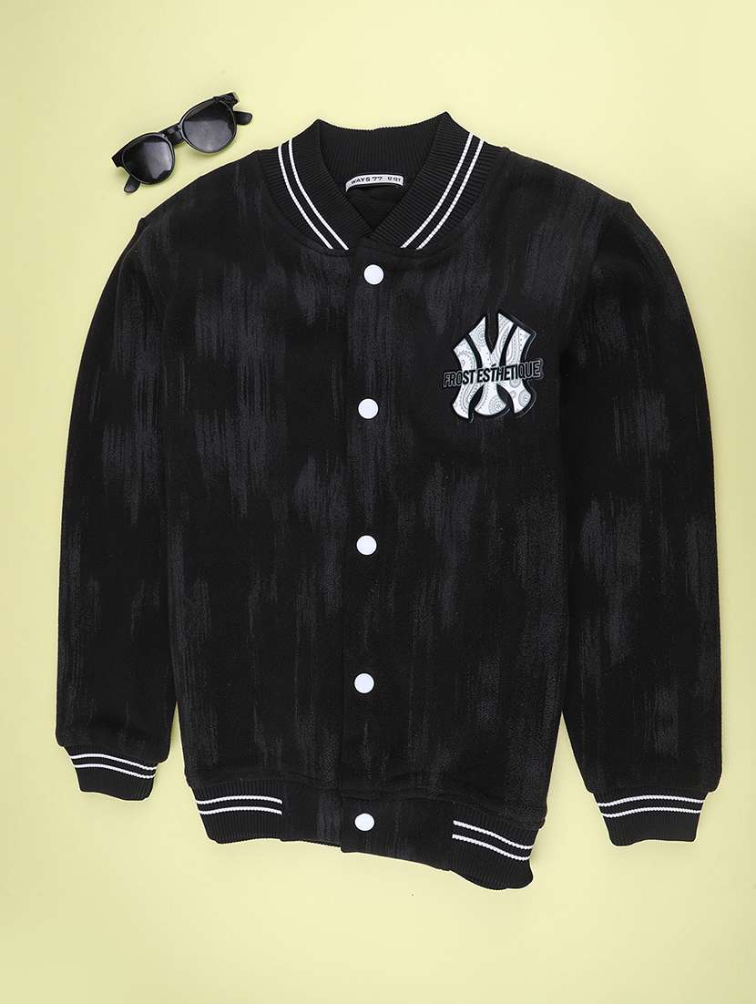 Boys Printed Long Sleeves Varsity Jacket - 22661385 -  Standard Image - 1