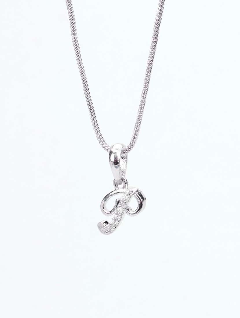women alphabet p rhodium plated fashion jewellery pendant - 22662126 -  Standard Image - 1