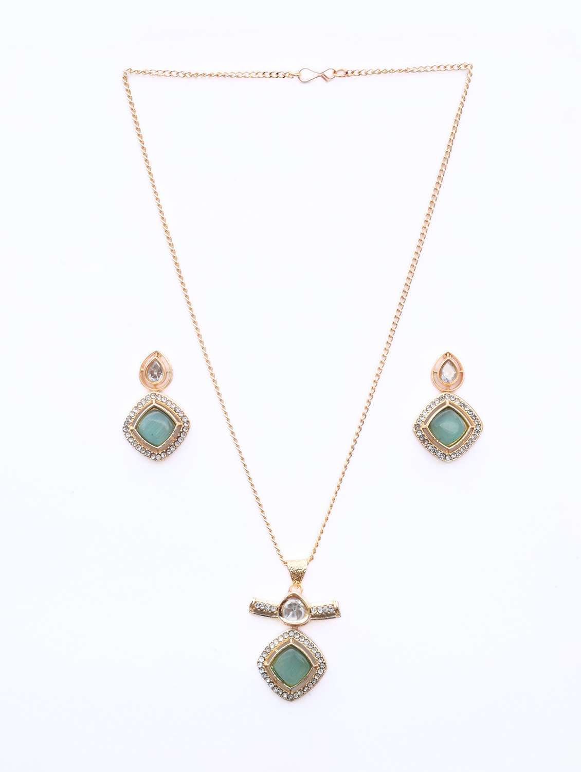 opal touch ornate elegance gold plated locket set - 22662140 -  Standard Image - 1