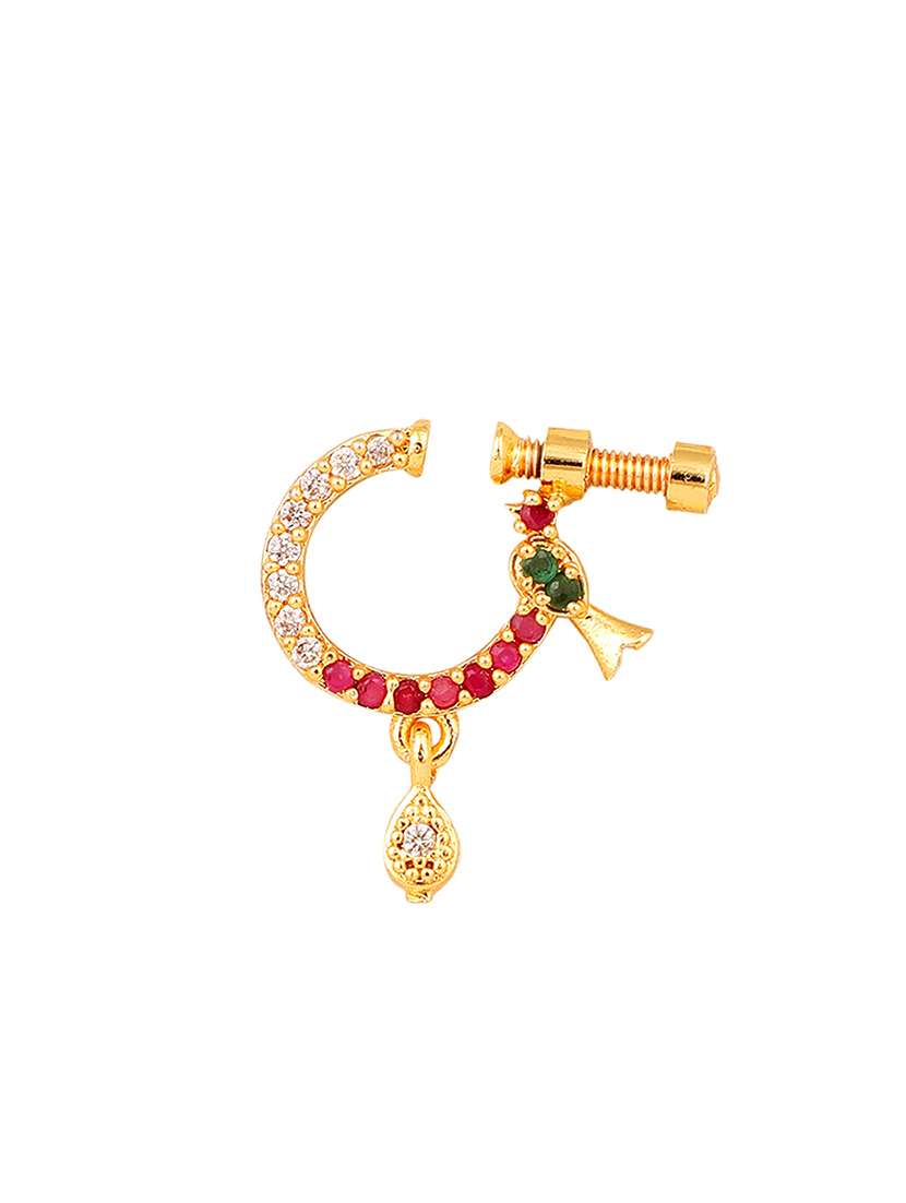 red-green gold nose ring - 22662161 -  Standard Image - 1